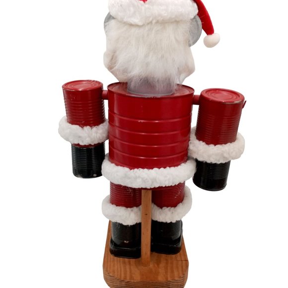 Christmas Folk Art Tin Man Santa Sculpture Wizard Of Oz Assemblage Robot Vintage - Picture 4 of 16